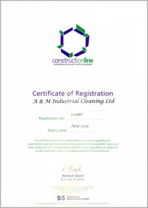 Constructionline - Certificate of Registration