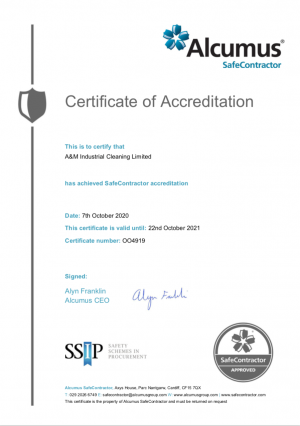 Alcumus SC - Certification of Accreditation